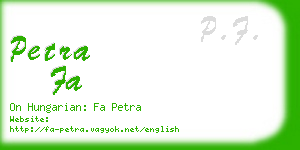 petra fa business card